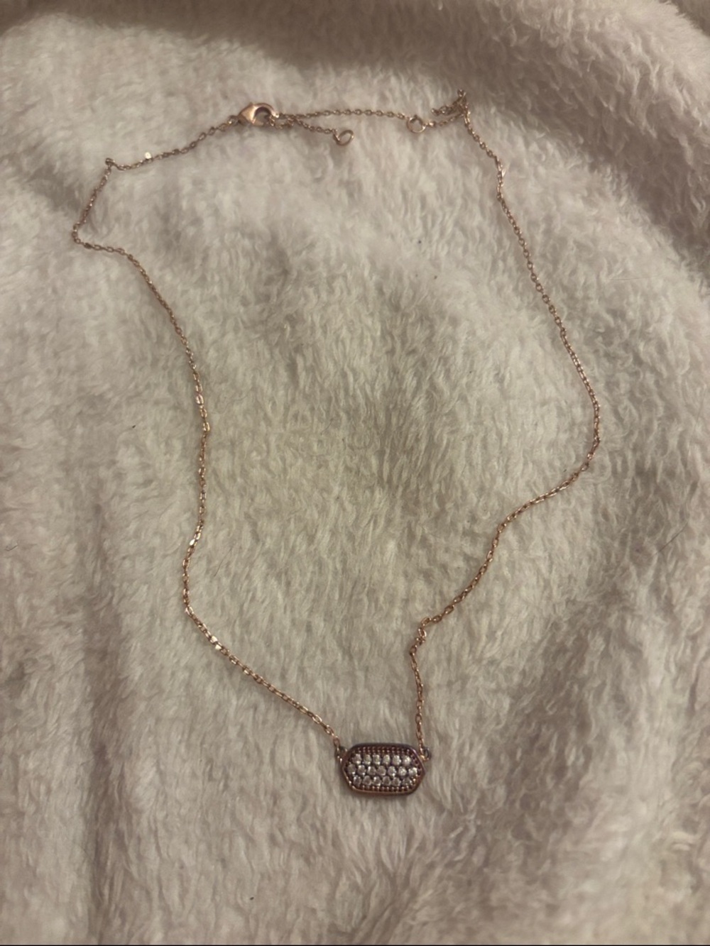 Rose Gold Pavé Pendant Necklace - Women Jewelry